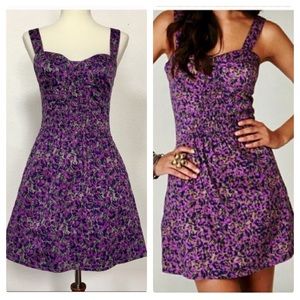 Free people purple floral bustier dress